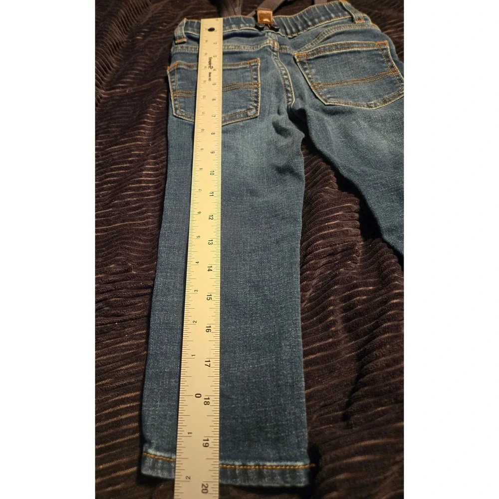 OshKosh Bgosh Toddler Boys Suspenders Jeans 2T Medium Wash Straight Leg Denim